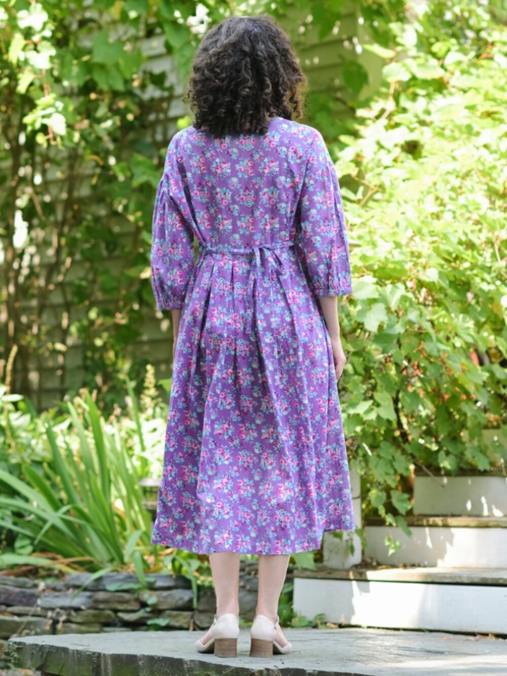April Cornell Lizzy's Bouquet Dress in Dark Periwinkle Size M - Picture 2 of 10